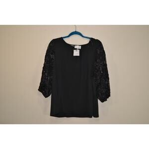 cupio blush crew neck floral lace print long sleeve dress up/down XL NWT shirt